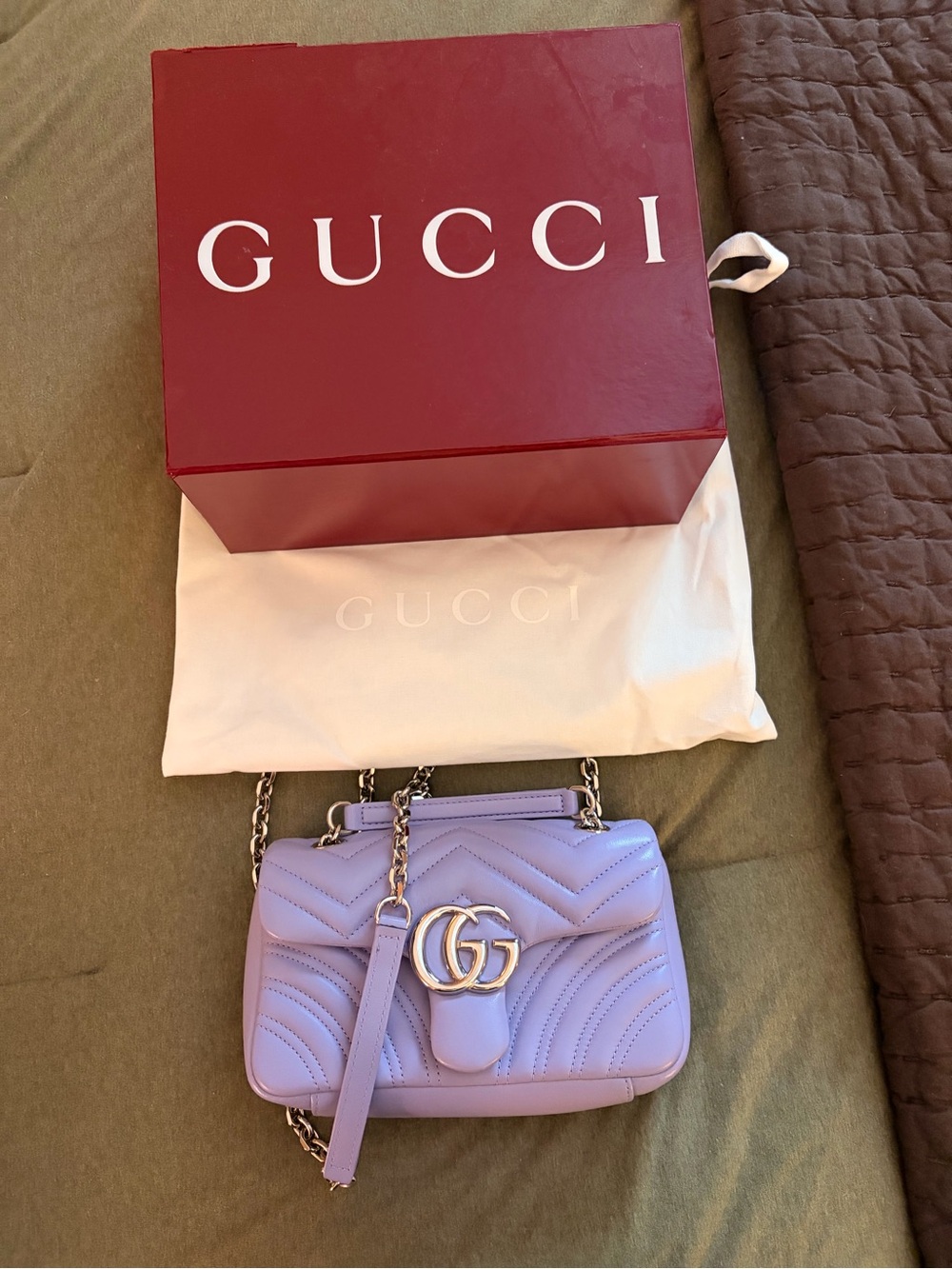 Gucci Lavender GG Marmont Small Shoulder Bag